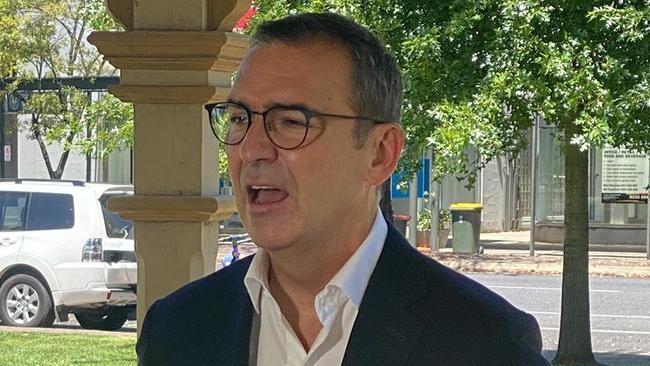 South Australian Premier Steven Marshall  speaks to the media at a COVID press conference , 26th Jan 2022 . Picture: Patrick James