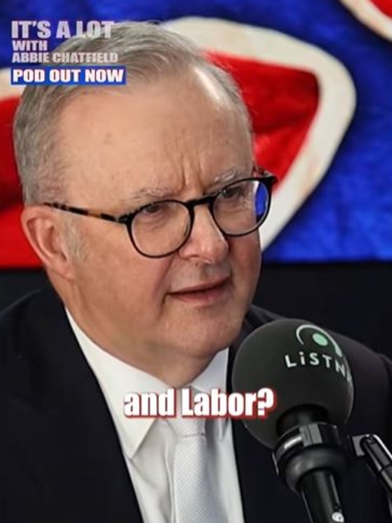 Prime Minister Anthony Albanese appeared on Abbie Chatfield’s podcast, It’s A Lot. Picture: TikTok/@abbiechatfield