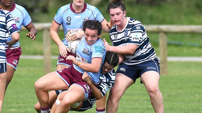 Norths players First grade women's club rugby between Norths and Brothers. Saturday May 7, 2022. Picture, John Gass