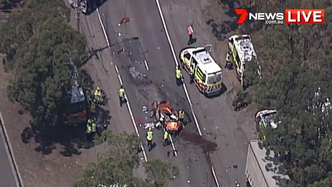 The woman’s car suffered extensive damage. Picture: 7News