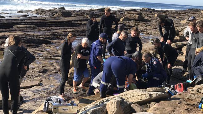 There is a rescue operation underway at Avalon Beach.