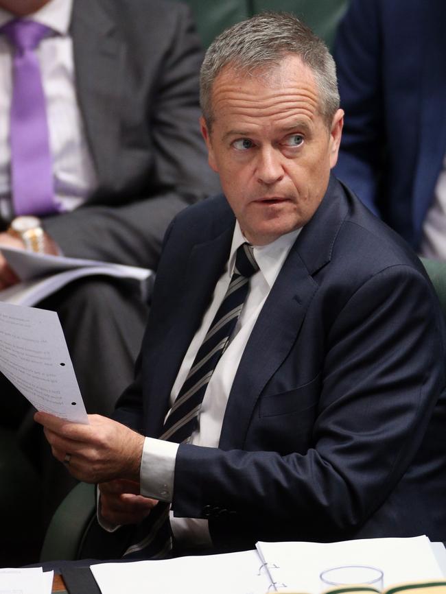 Bill Shorten said he would overturn Scott Morrison’s company tax cut. Picture: Gary Ramage