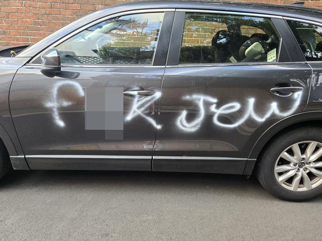 , Anti-semitic graffiti sprayed on See Lane in Kingsford this week. Picture: Supplied.,