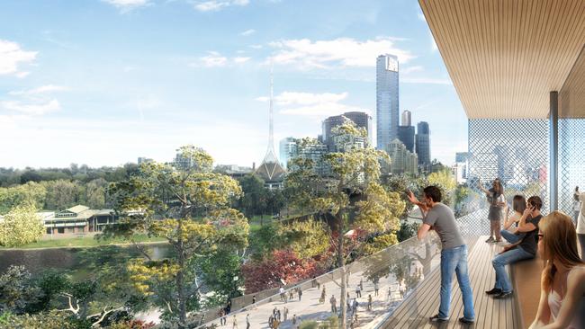 Artist image of the rear of the proposed Apple flagship store at Federation Square.