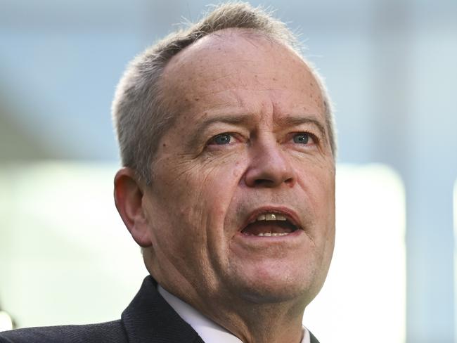 CANBERRA, Australia - NewsWire Photos - June 27, 2024: NDIS and Government Services Minister Bill Shorten and Minister for Veterans' Affairs of Australia Matt Keogh hold a press conference at Parliament House in Canberra. Picture: NewsWire / Martin Ollman