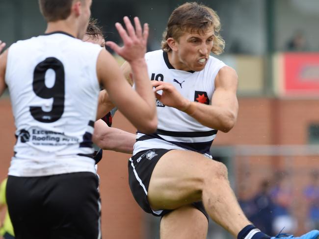 NAB League Boys: Northern Knights v Sandringham Dragons at Preston City Oval. Joel Trudgeon kicks forward. Picture: Steve Tanner