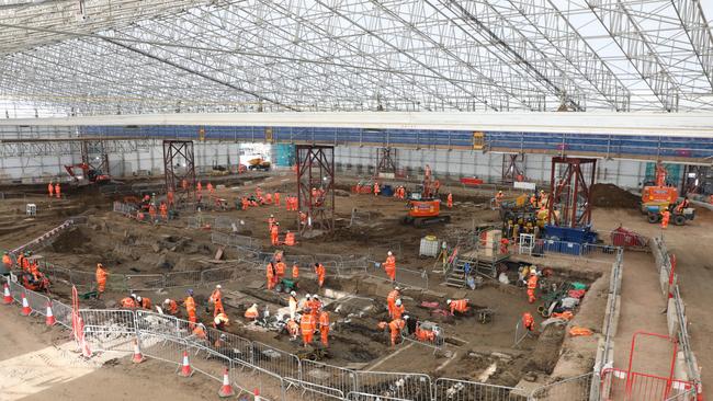 The archaeological excavation and research works at St James Gardens, Euston, London.