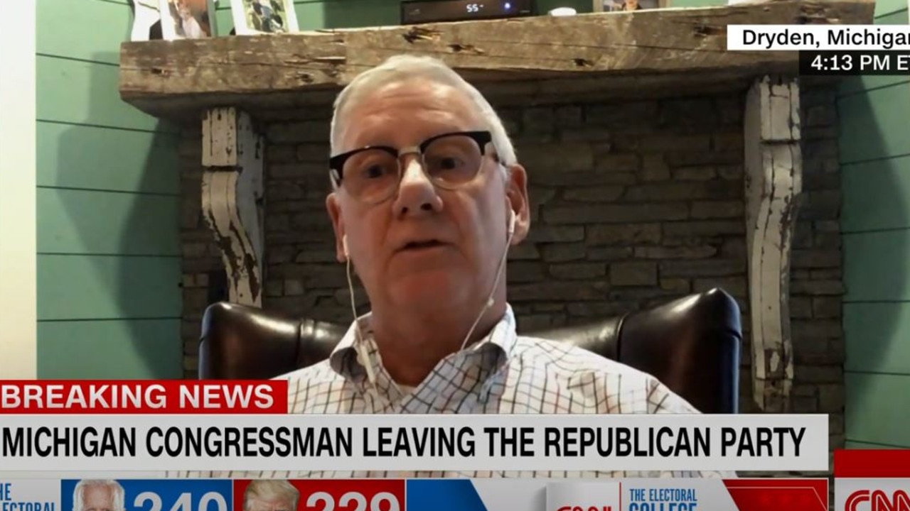 Republican congressman Paul Mitchell has left the party over its refusal to accept Donald Trump's election loss. Picture: CNN