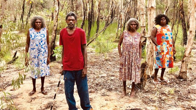 Bakala with Gwen Lalara, Gayangwa Lalara and Suzanne Wurrumara on Groote Eylandt. Picture: supplied