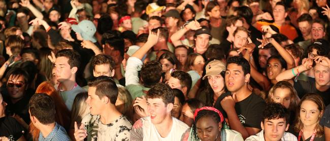 Schoolies annually fills Surfers Paradise beachfront. Picture Mike Batterham