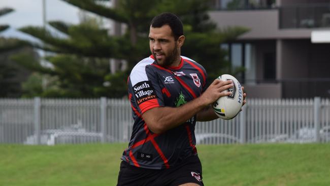  Josh Kerr could win a spot in the Dragons pack following Tyson Frizell’s injury. Picture: Dragons Digital 