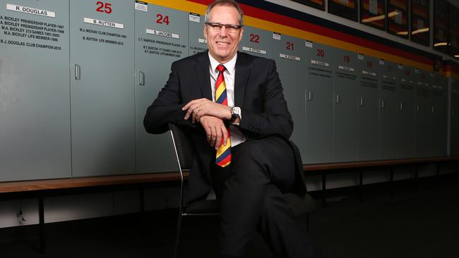 Adelaide Football Club CEO Steven Trigg today announced his resignation to pursue a position with Carlton - Photographed with Chairman Rob Chapman. Photo Sarah Reed.