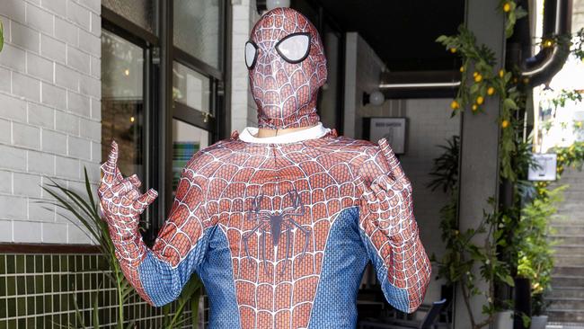 Zac Bailey as fictional superhero Spider-Man. (Photo by Richard Walker)