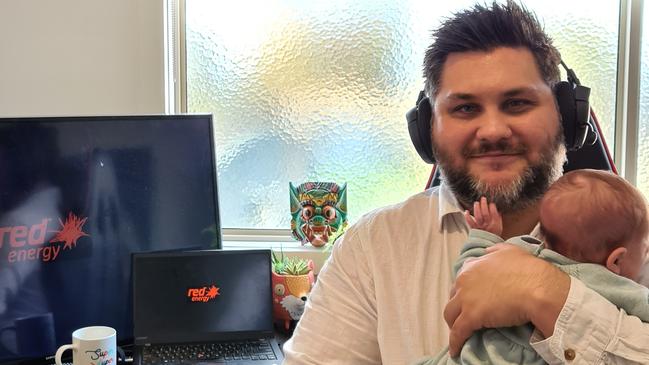 Marcus Kinna with baby Millie. Picture: Supplied