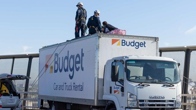 The March blockade of the West Gate Bridge lasted two and a half hours, and delayed 16 emergency service calls . Picture: Jason Edwards