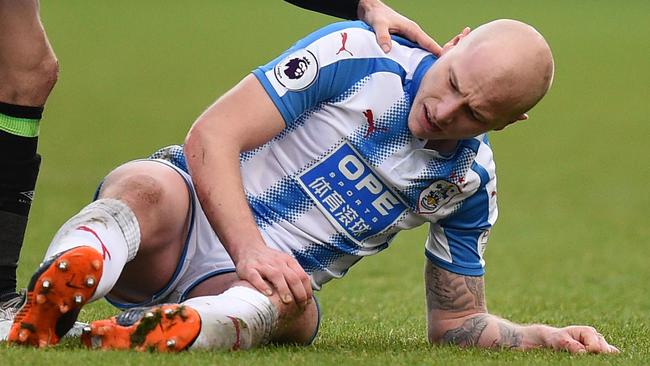 Huddersfield's Australian midfielder Aaron Mooy is injured.