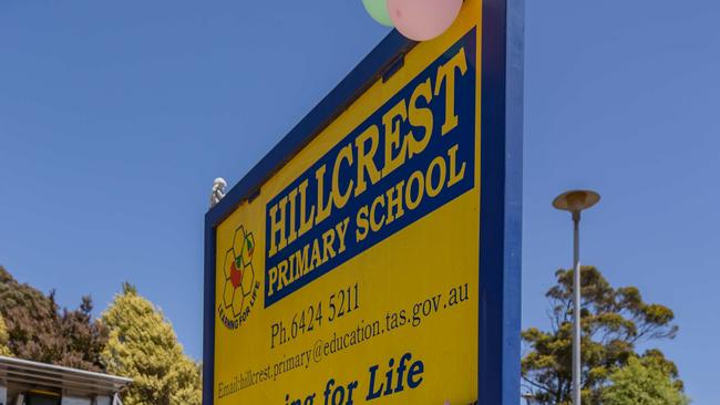 Mourners pay tribute to the children who died this week in a tragic jumping castle accident at Hillcrest Primary School in Tasmania. Picture: Jason Edwards