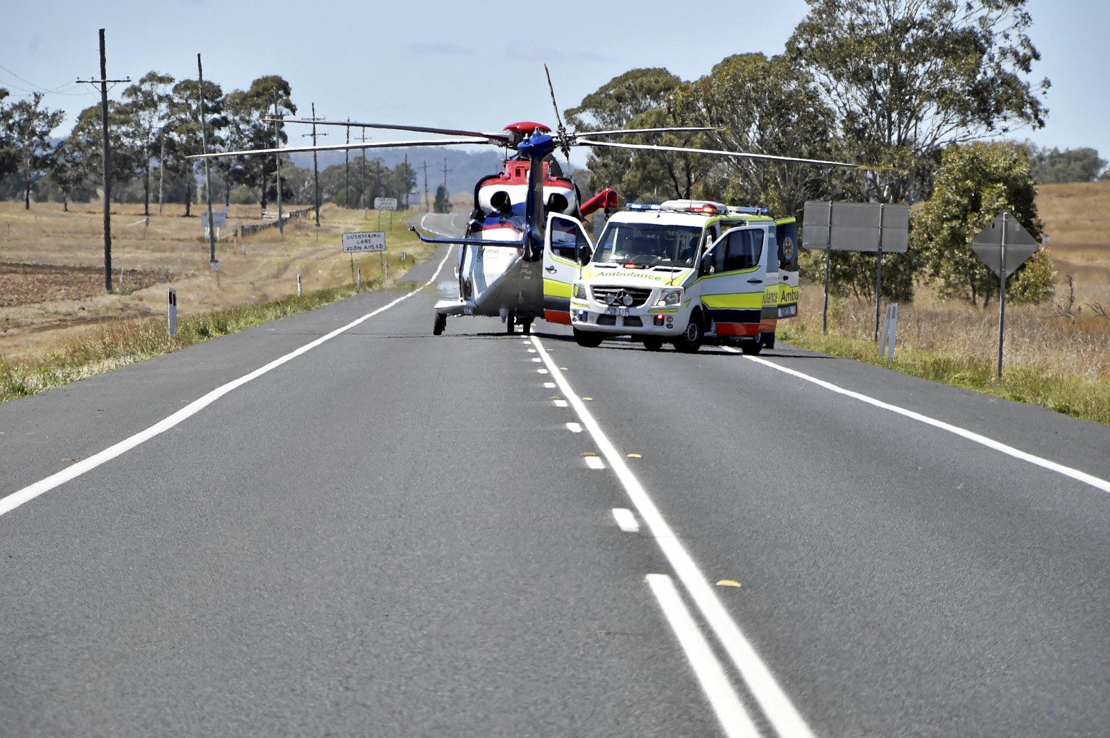 Fatal crash, involving a truck and two cars on Warrego Highway at the intersection Brimblecombe Road. September 2018. Picture: Bev Lacey