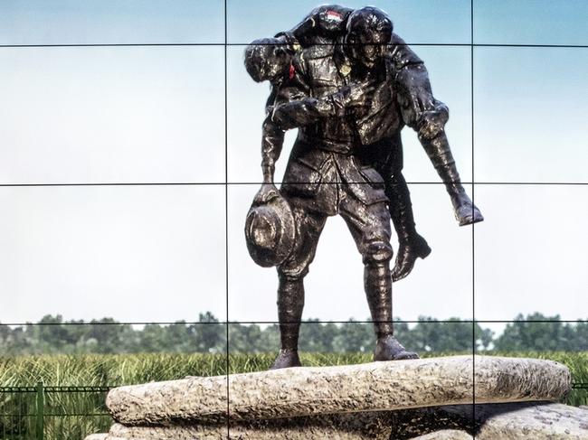 Interactive screens inside the galleries at Sir John Monash Centre on the site of the Australian Memorial outside Villers-Bretonneux. Picture: Ella Pellegrini/ News Corp Australia