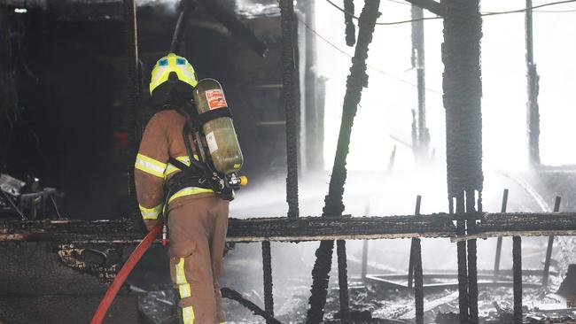 Fire destroyed classrooms at Bowen Road Primary School at Moonah. Picture: Nikki Davis-Jones