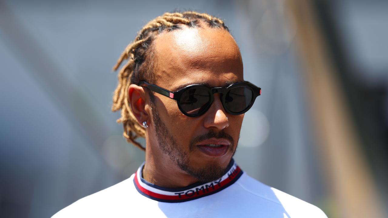 BAKU, AZERBAIJAN - JUNE 12: Lewis Hamilton of Great Britain and Mercedes looks on ahead of the F1 Grand Prix of Azerbaijan at Baku City Circuit on June 12, 2022 in Baku, Azerbaijan. (Photo by Clive Rose/Getty Images)