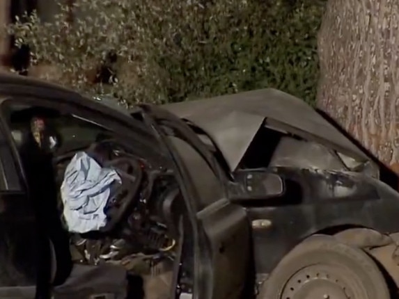 A 45-year-old Swan Reach woman has died after her car crashed into a tree on Friday night. Picture: 7 NEWS