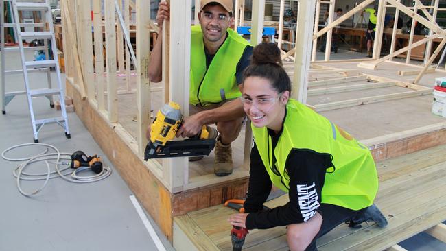 TAFE students Jack Martin and Jessica Meree. TAFE graduates have better earning and taxpaying capacity than workers with only a school-leaving certificate.