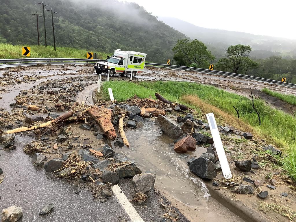 Queensland Ambulance Service captured these dramatic images of the Eungella Range, west of Mackay, after almost a metre of rain fell on Eungella in January.