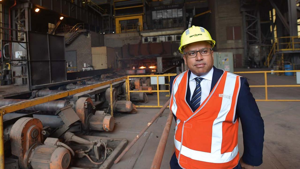 Sanjeev Gupta visiting the Whyalla steelworks before his 2017 purchase of the facility.