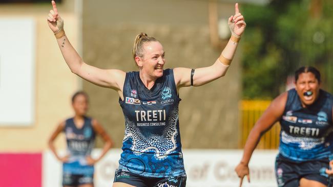 Ebony Abbott-McCormack playing for the Buffettes. Picture: Glenn Campbell