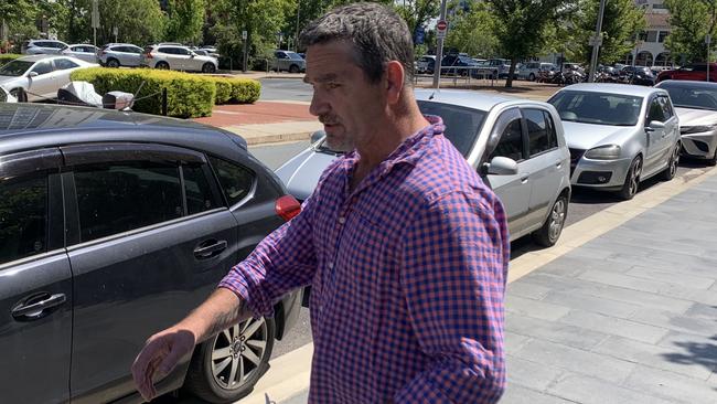 Tony Michael Evans is charged with resisting a territory official following Wednesday’s protest. Picture: Julia Kanapathippillai