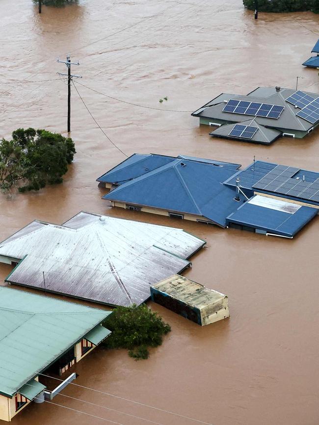 Lismore homes underwater. Picture: ADF/AFP