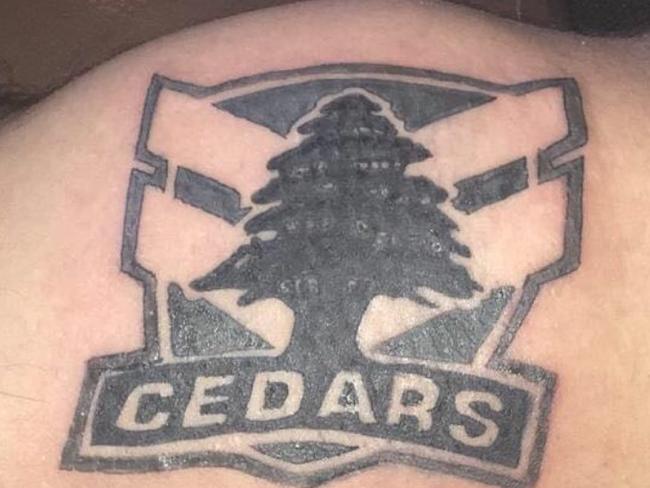 Lebanon player Nick Kassis got a Cedars tattoo in Bali.