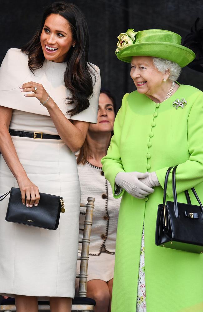 The Duchess of Sussex on her first engagement with the Queen. Picture: Jeff J Mitchell/Getty Images