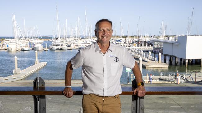 Commodore Guy Houghton poses for a photograph at the Moreton Bay Trailer Boat Club. The club is undergoing a multimillion-dollar revamp. Picture: Sarah Marshall