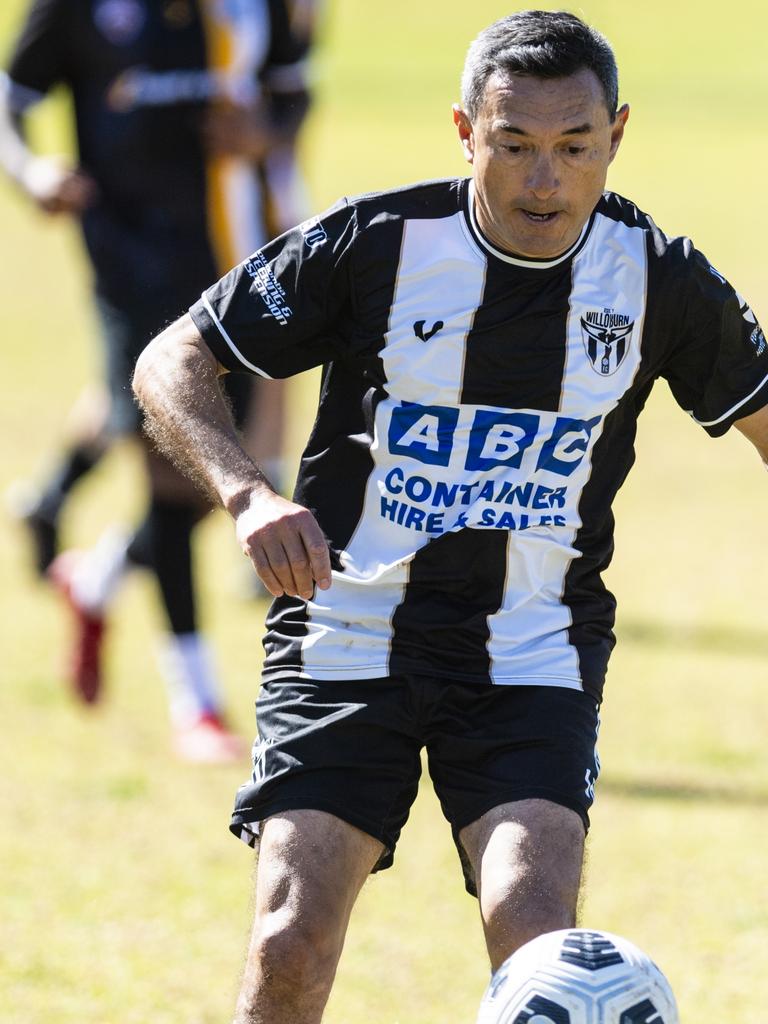 Eddie Balarezo of Willowburn against West Wanderers in U23 men FQ Darling Downs Presidents Cup football at West Wanderers, Sunday, July 24, 2022. Picture: Kevin Farmer