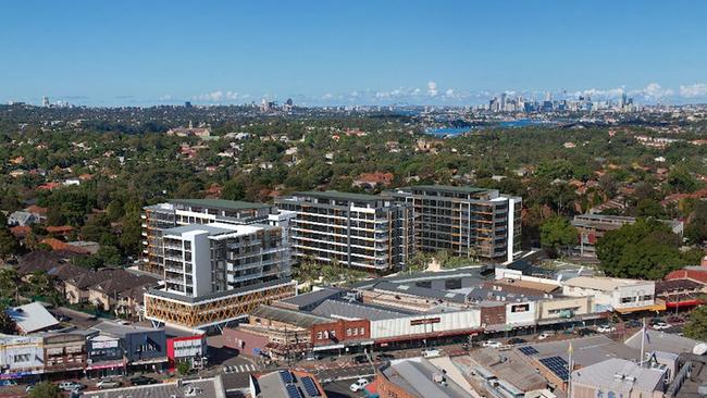 Concept art for the Gladesville Shopping Village development.