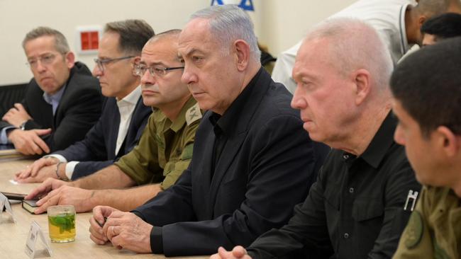 Israeli Prime Minister Benjamin Netanyahu, centre, holds a cabinet meeting in Tel Aviv, early on August 25, 2024. Picture: Maayan Toaf/Defense Ministry