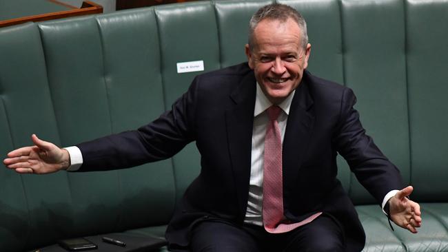 Bill Shorten enjoys his birthday in parliament on Tuesday. Picture: Getty Images