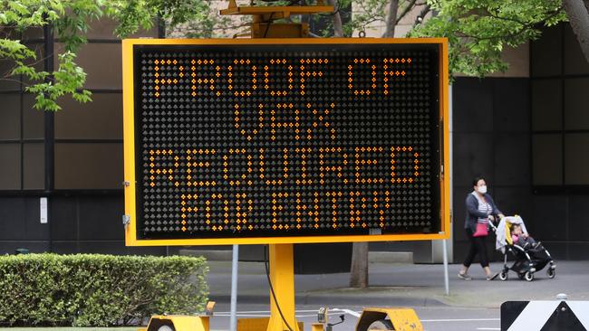 Proof of vaccination has been a requirement in Melbourne after the city endured the world’s longest lockdown this year. Picture: NCA NewsWire / David Crosling