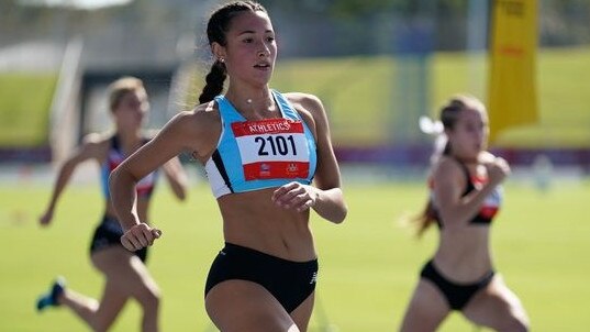 Emma Lee is chasing new times in the `100m and 200m at the NSW All Schools athletics championships. Pic: Supplied