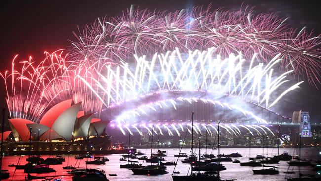 New Year's Eve fireworks over Sydney's Harbour Bridge and Opera House on January 1, 2020. Picture: AFP