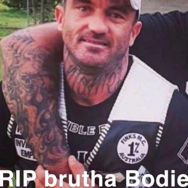 Bodie Dwyer died in a crash on January 27. Picture: Instagram.com/Finks.MC