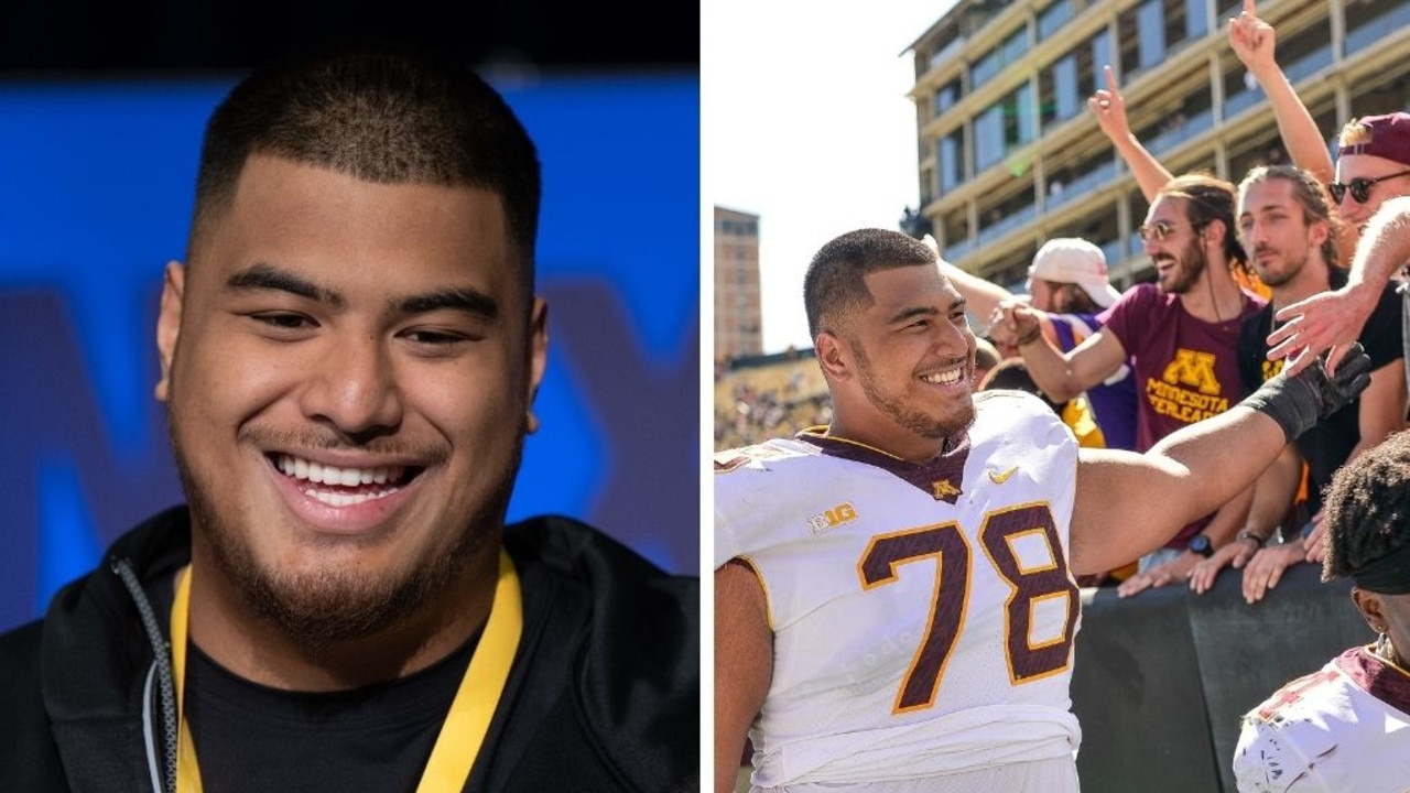 NFL 2022: Draft, Daniel Faalele, Australian, background, Baltimore Ravens,  IMG Academy, right tackle, Minnesota Golden Gophers