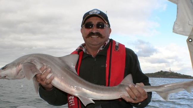 Carl Hyland with a Bass Strait gummy shark.