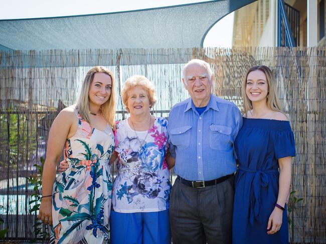 Georgie and Barry Peachey, with daughters (left) Hayley Peachey and (right) Bec Reardon.