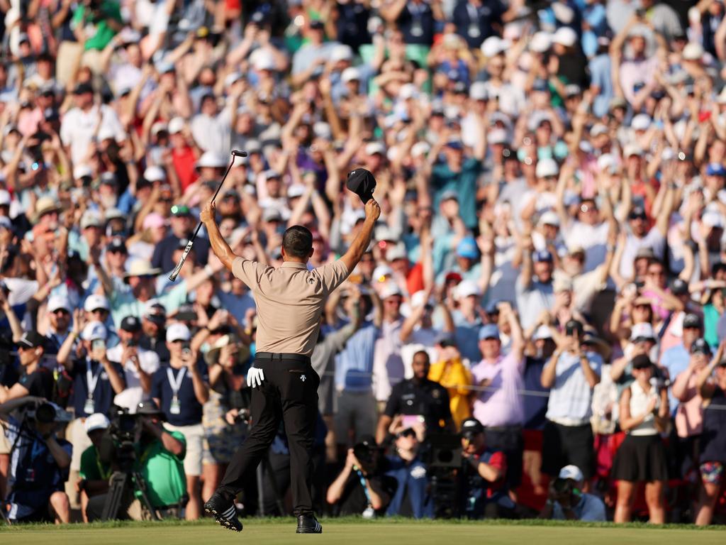 Xander Schauffele celebrates after winning the 2024 PGA Championship at Valhalla Golf Club. Picture: Getty Images