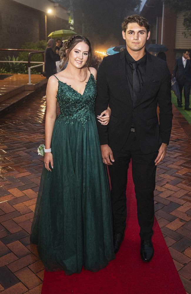 Georgia Radnedge and partner Finn Hall at Fairholme College formal, Wednesday, March 27, 2024. Picture: Kevin Farmer