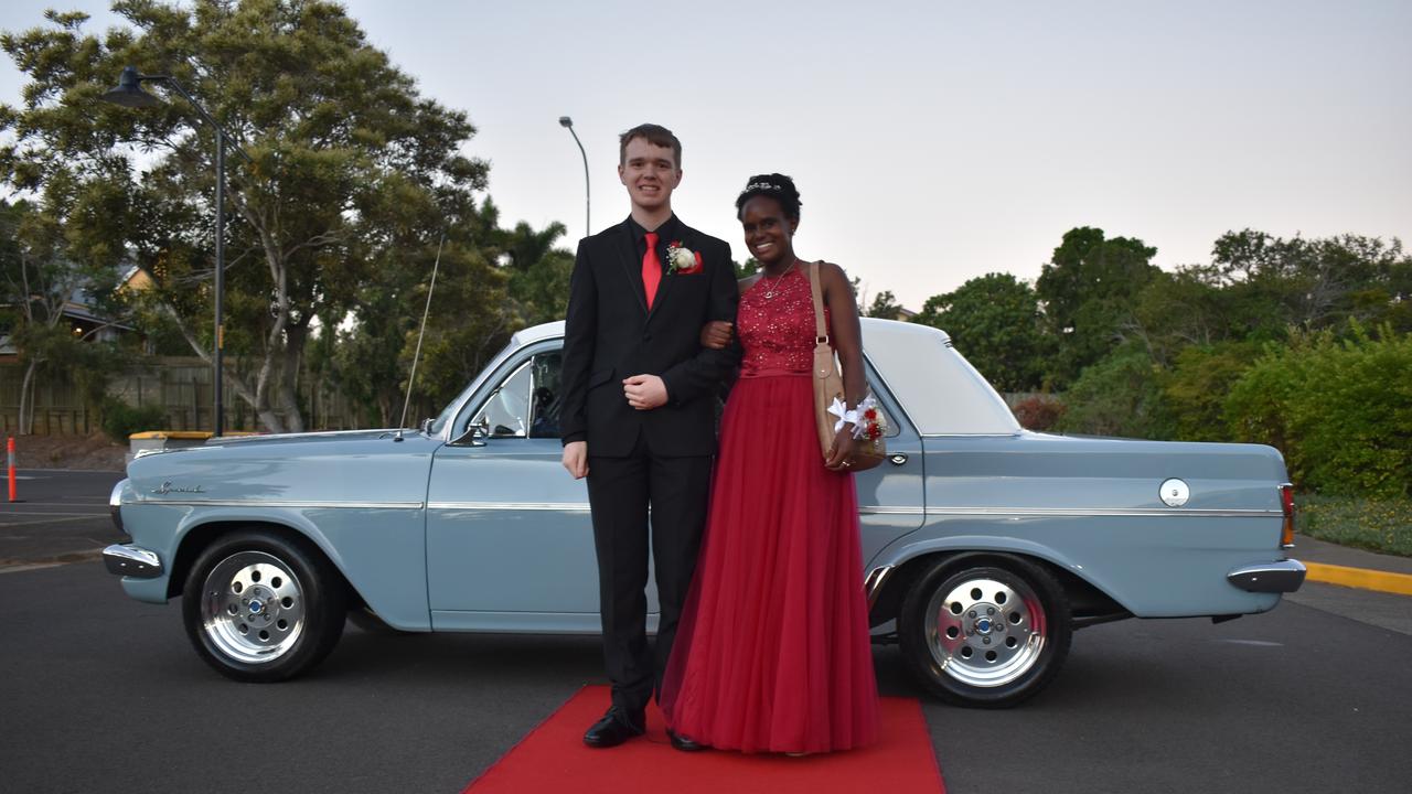 RIVERSIDE FORMAL: Chris Nicholson and Eyerys Dale arrive at the red carpet at the Riverside Christian College Formal. Photo: Stuart Fast