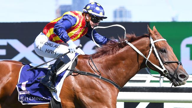 Jamie Kah continued her stellar season with Group 1 win on Nature Strip. Picture: Getty Images